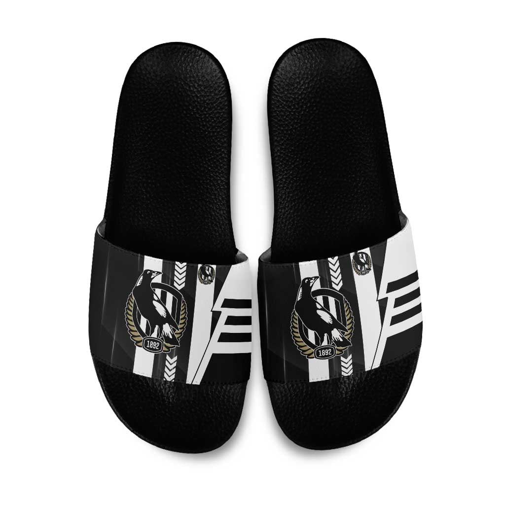 Collingwood Magpies Slide Sandals Modern Geometric Sports Graphic Style