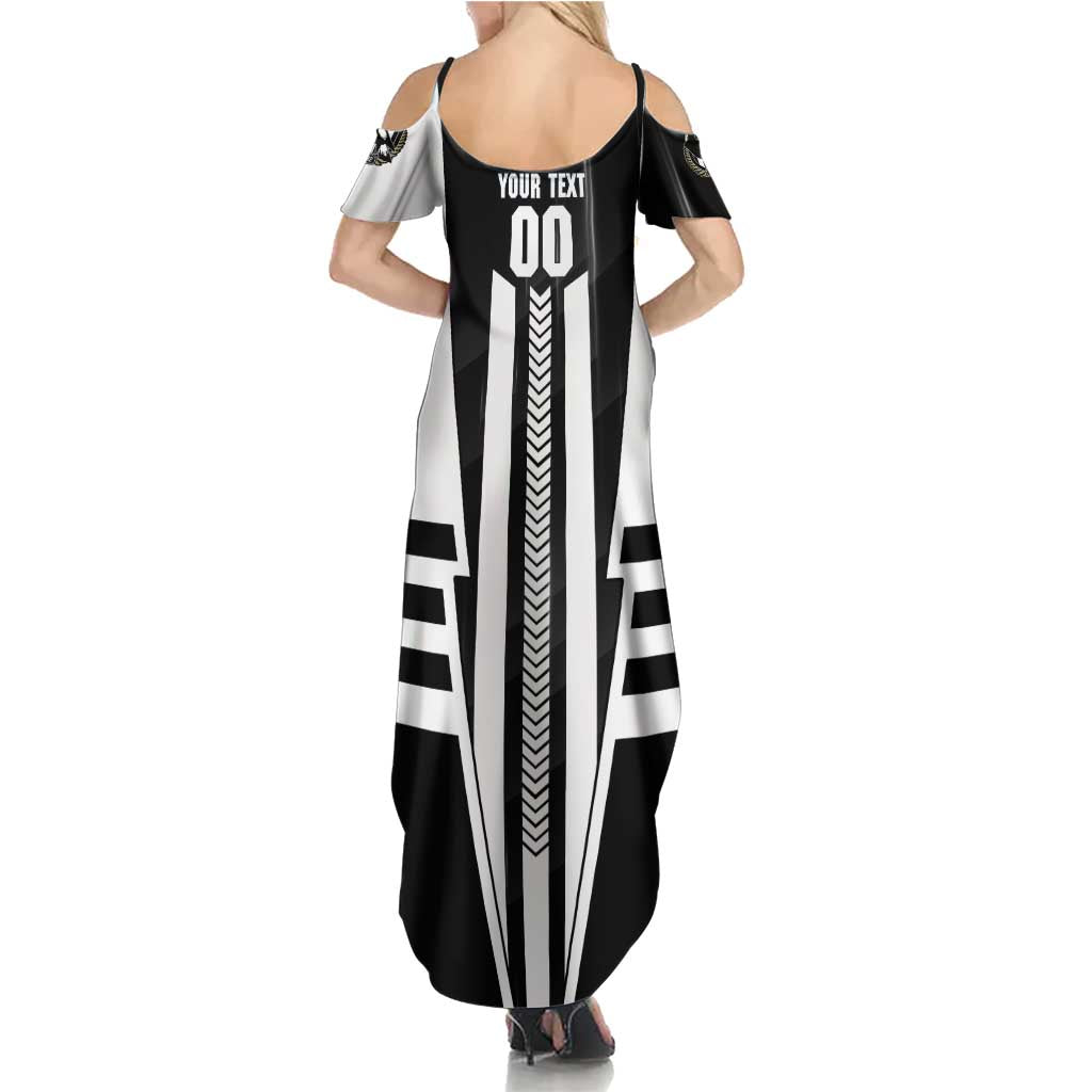 Personalized Collingwood Magpies Summer Maxi Dress Modern Geometric Sports Graphic Style