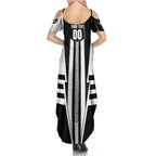 Personalized Collingwood Magpies Summer Maxi Dress Modern Geometric Sports Graphic Style