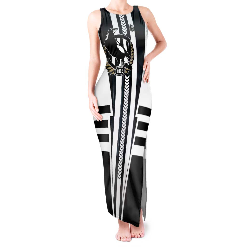 Personalized Collingwood Magpies Tank Maxi Dress Modern Geometric Sports Graphic Style