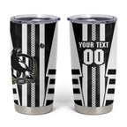 Personalized Collingwood Magpies Tumbler Cup Modern Geometric Sports Graphic Style