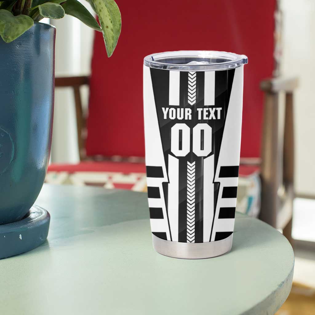 Personalized Collingwood Magpies Tumbler Cup Modern Geometric Sports Graphic Style
