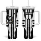 Personalized Collingwood Magpies Tumbler With Handle Modern Geometric Sports Graphic Style