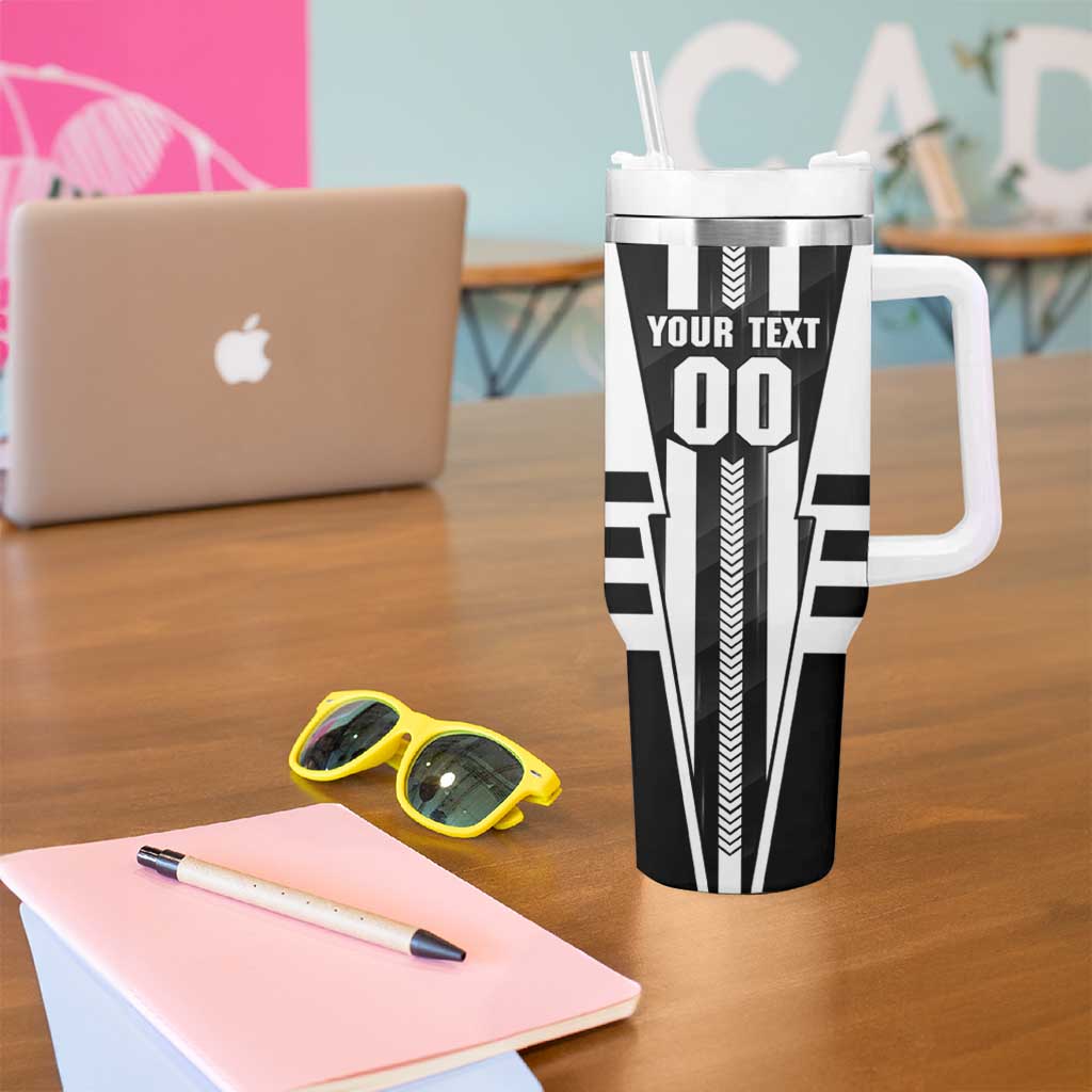 Personalized Collingwood Magpies Tumbler With Handle Modern Geometric Sports Graphic Style