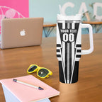 Personalized Collingwood Magpies Tumbler With Handle Modern Geometric Sports Graphic Style