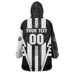 Personalized Collingwood Magpies Wearable Blanket Hoodie Modern Geometric Sports Graphic Style