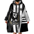 Personalized Collingwood Magpies Wearable Blanket Hoodie Modern Geometric Sports Graphic Style