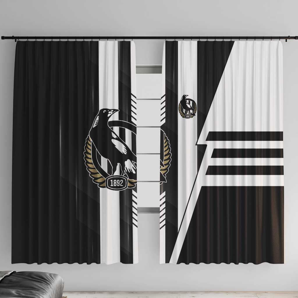 Collingwood Magpies Window Curtain Modern Geometric Sports Graphic Style