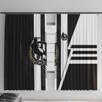 Collingwood Magpies Window Curtain Modern Geometric Sports Graphic Style