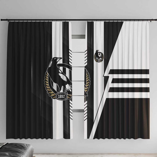 Collingwood Magpies Window Curtain Modern Geometric Sports Graphic Style