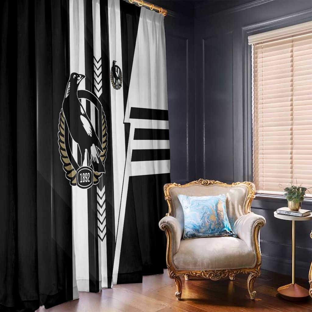 Collingwood Magpies Window Curtain Modern Geometric Sports Graphic Style