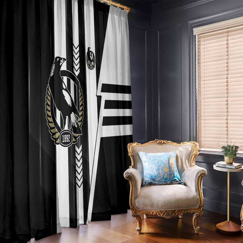 Collingwood Magpies Window Curtain Modern Geometric Sports Graphic Style