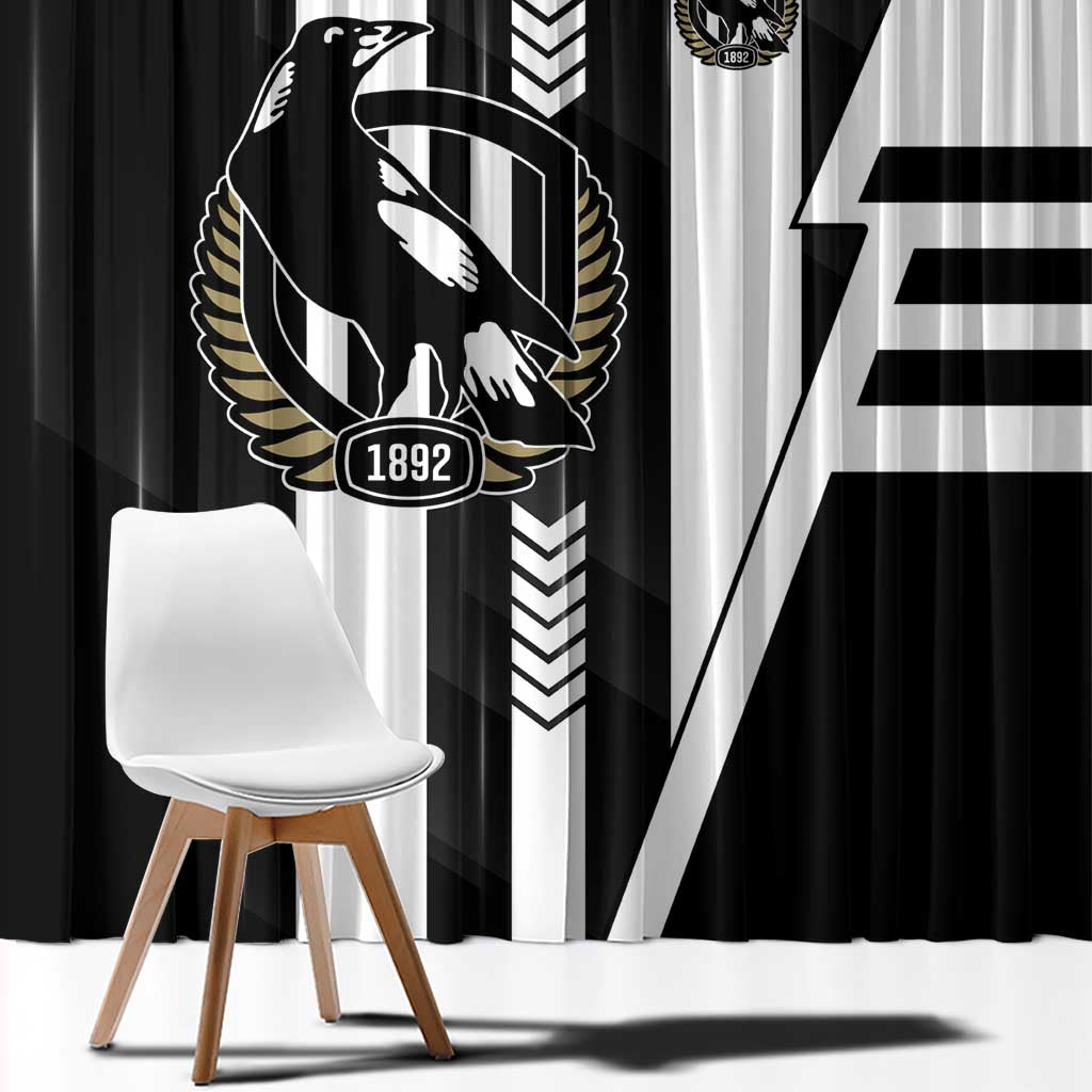 Collingwood Magpies Window Curtain Modern Geometric Sports Graphic Style