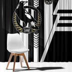 Collingwood Magpies Window Curtain Modern Geometric Sports Graphic Style