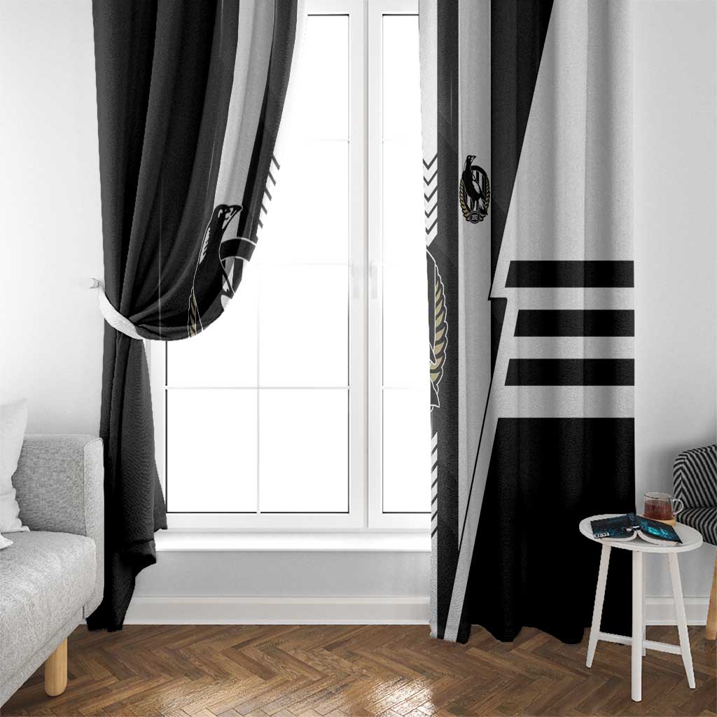 Collingwood Magpies Window Curtain Modern Geometric Sports Graphic Style