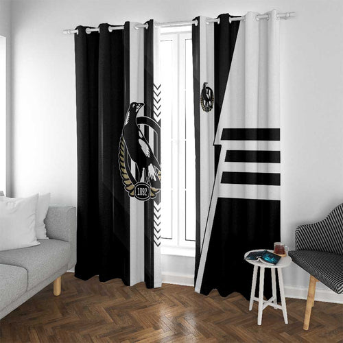 Collingwood Magpies Window Curtain Modern Geometric Sports Graphic Style