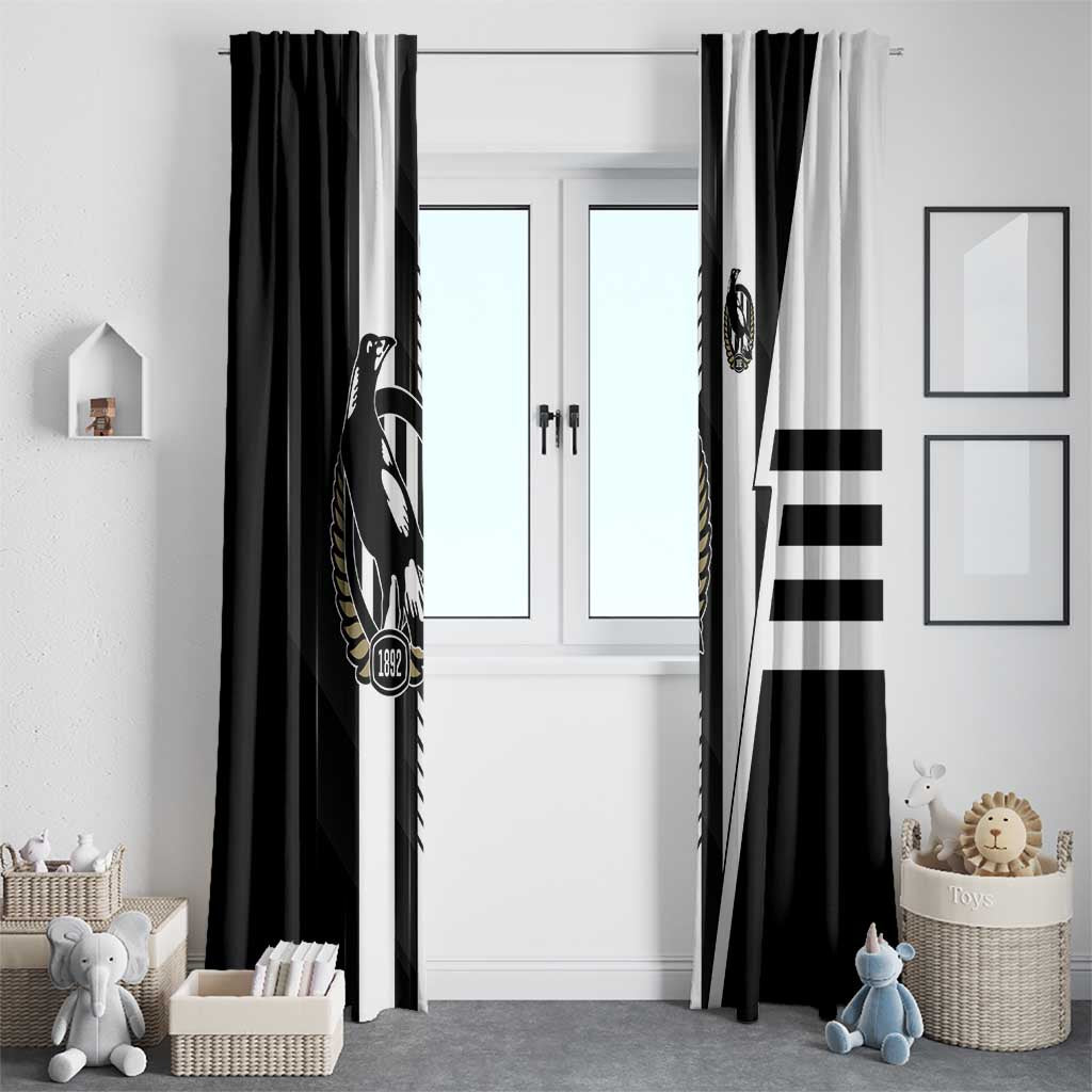 Collingwood Magpies Window Curtain Modern Geometric Sports Graphic Style