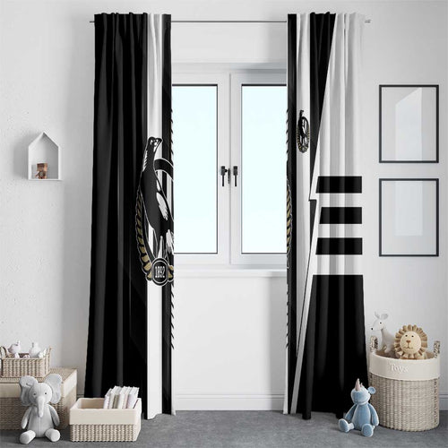 Collingwood Magpies Window Curtain Modern Geometric Sports Graphic Style