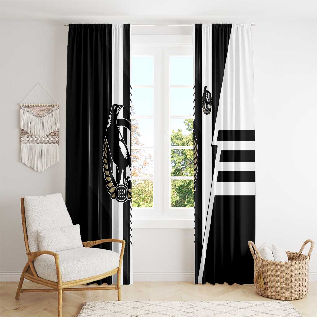 Collingwood Magpies Window Curtain Modern Geometric Sports Graphic Style