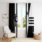 Collingwood Magpies Window Curtain Modern Geometric Sports Graphic Style