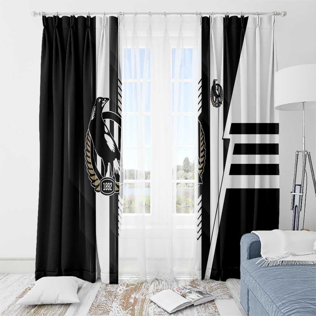 Collingwood Magpies Window Curtain Modern Geometric Sports Graphic Style