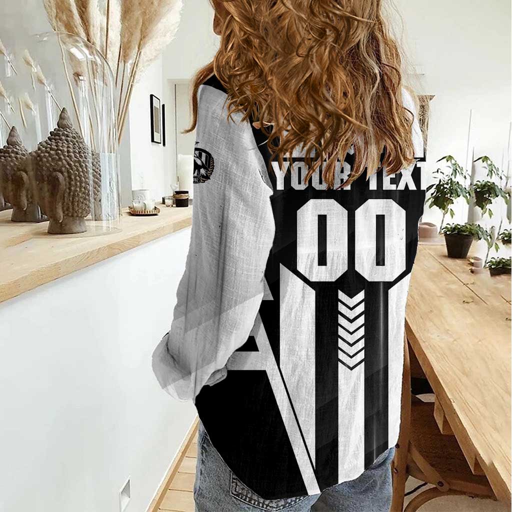 Personalized Collingwood Magpies Women Casual Shirt Modern Geometric Sports Graphic Style