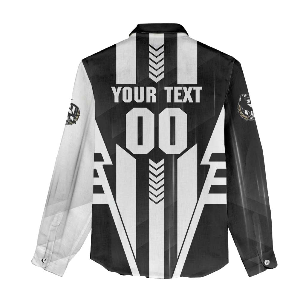 Personalized Collingwood Magpies Women Casual Shirt Modern Geometric Sports Graphic Style