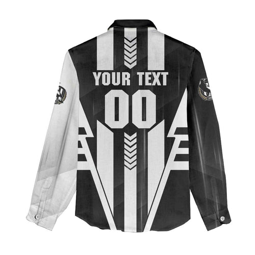 Personalized Collingwood Magpies Women Casual Shirt Modern Geometric Sports Graphic Style