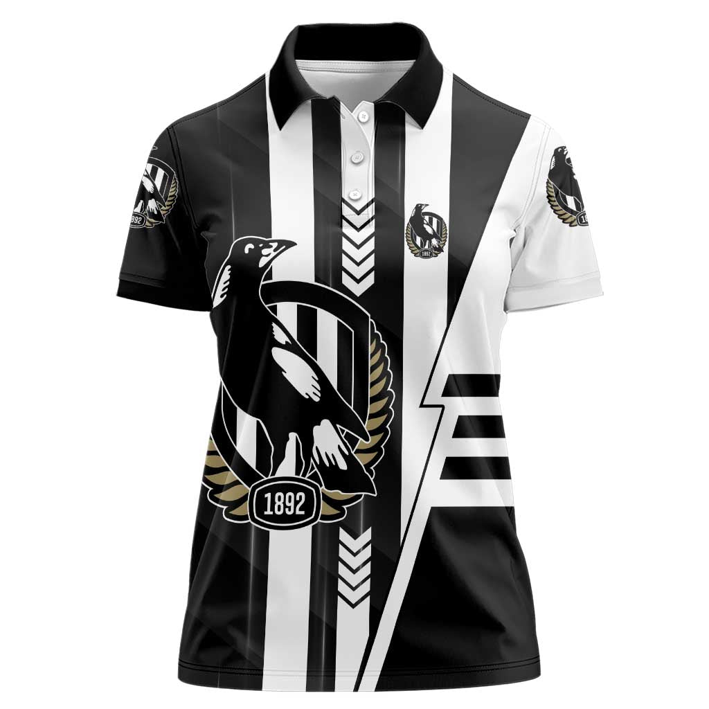 Personalized Collingwood Magpies Women Polo Shirt Modern Geometric Sports Graphic Style