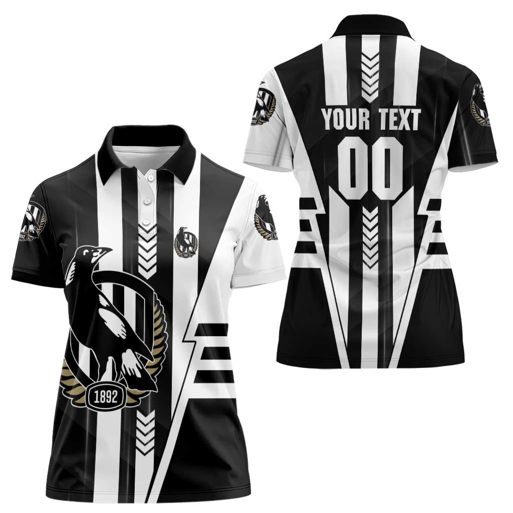 Personalized Collingwood Magpies Women Polo Shirt Modern Geometric Sports Graphic Style