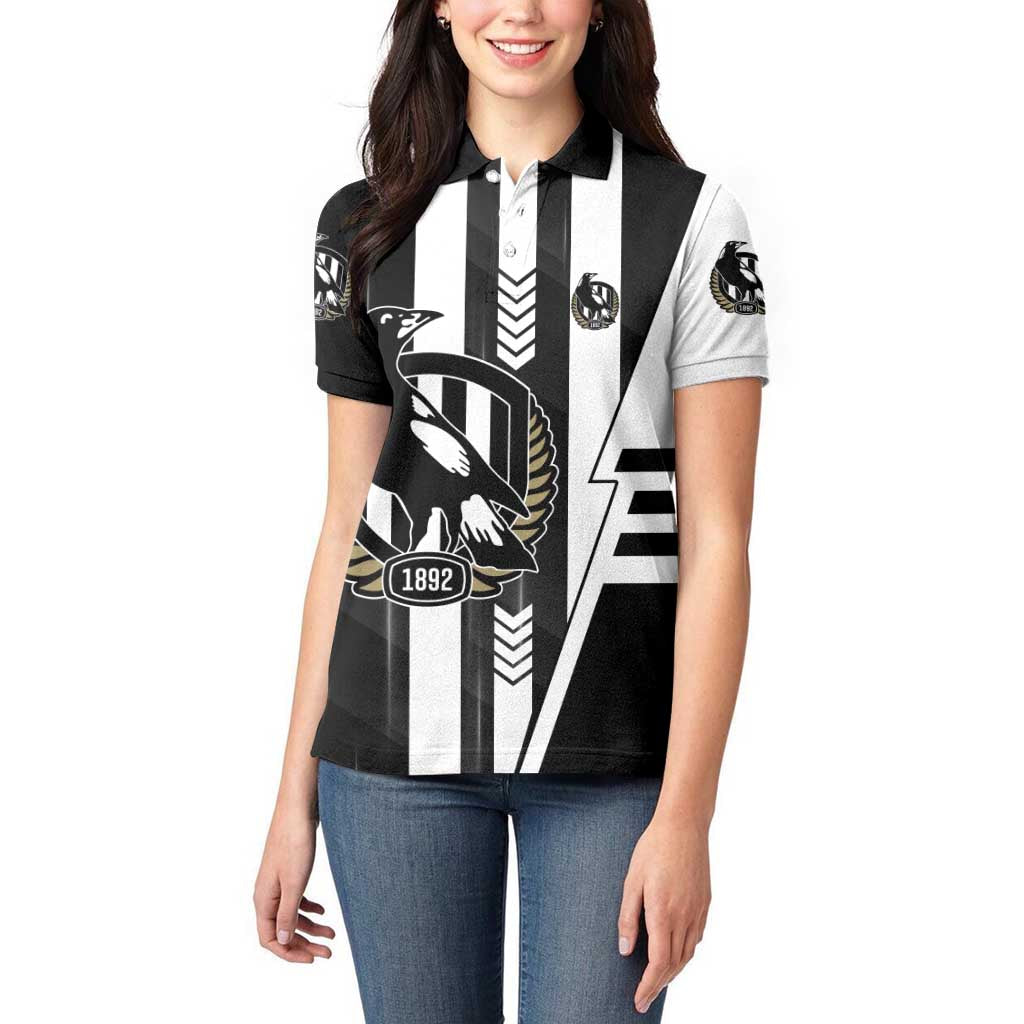 Personalized Collingwood Magpies Women Polo Shirt Modern Geometric Sports Graphic Style