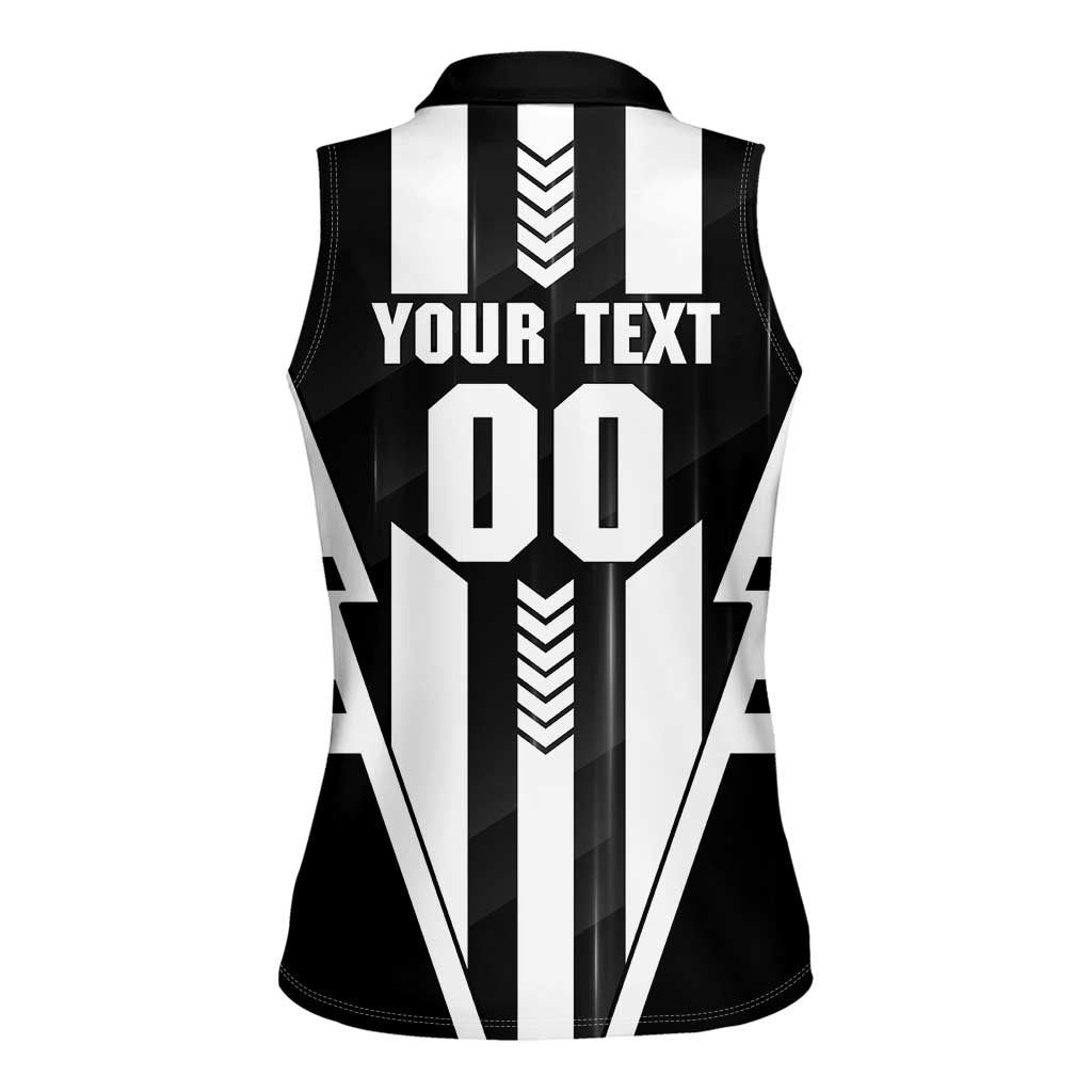 Personalized Collingwood Magpies Women Sleeveless Polo Shirt Modern Geometric Sports Graphic Style