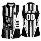 Personalized Collingwood Magpies Women Sleeveless Polo Shirt Modern Geometric Sports Graphic Style