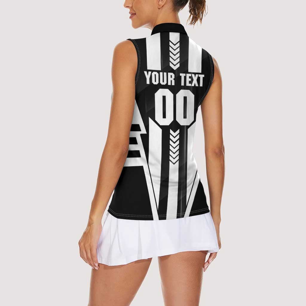 Personalized Collingwood Magpies Women Sleeveless Polo Shirt Modern Geometric Sports Graphic Style