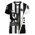 Personalized Collingwood Magpies Women V-Neck T-Shirt Modern Geometric Sports Graphic Style