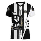 Personalized Collingwood Magpies Women V-Neck T-Shirt Modern Geometric Sports Graphic Style
