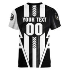 Personalized Collingwood Magpies Women V-Neck T-Shirt Modern Geometric Sports Graphic Style