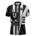 Personalized Collingwood Magpies Zipper Polo Shirt Modern Geometric Sports Graphic Style