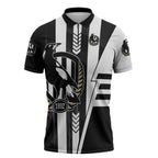 Personalized Collingwood Magpies Zipper Polo Shirt Modern Geometric Sports Graphic Style