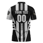 Personalized Collingwood Magpies Zipper Polo Shirt Modern Geometric Sports Graphic Style