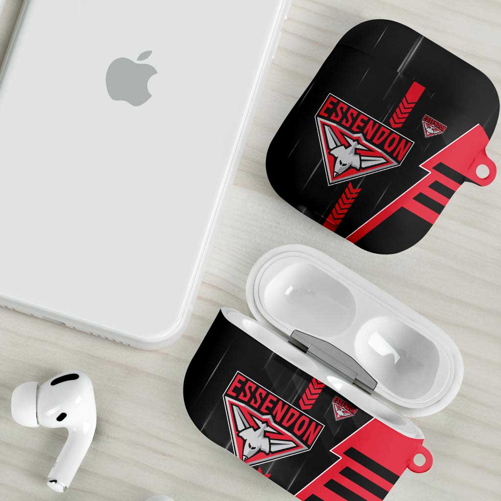 Essendon Bombers AirPods Case Modern Geometric Sports Graphic Style