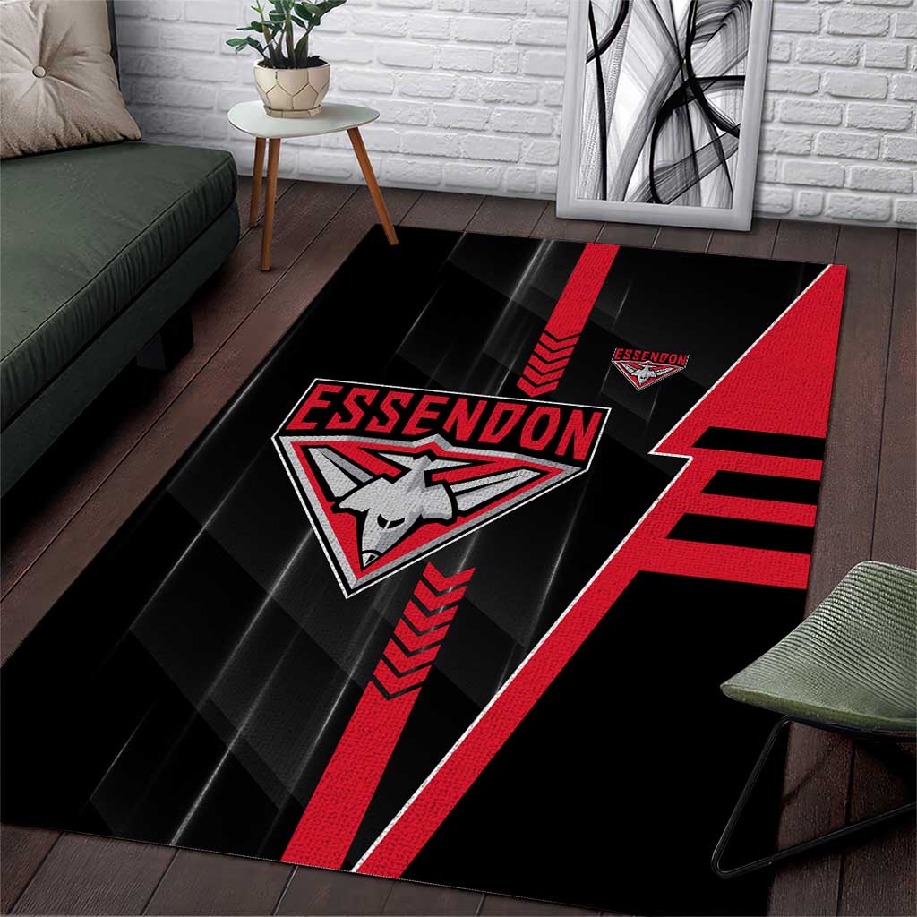 Essendon Bombers Area Rug Modern Geometric Sports Graphic Style