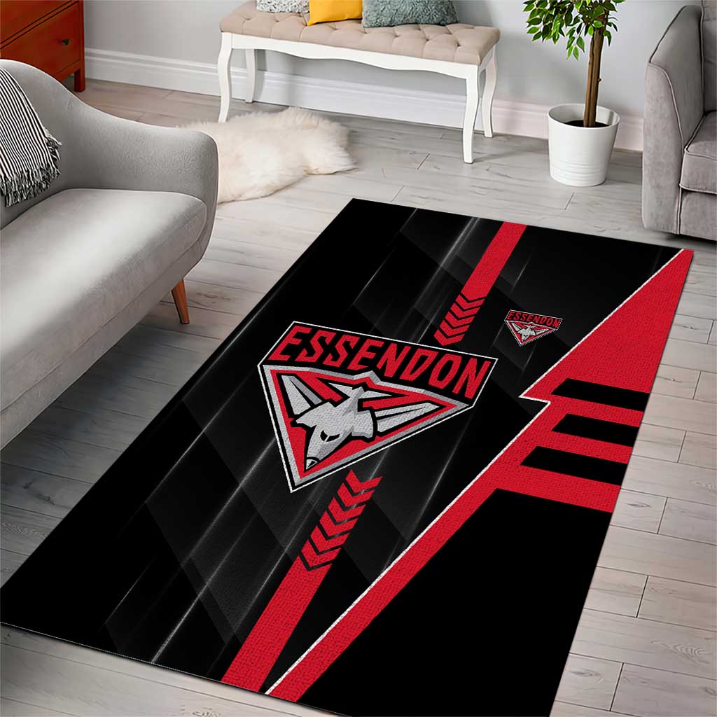 Essendon Bombers Area Rug Modern Geometric Sports Graphic Style