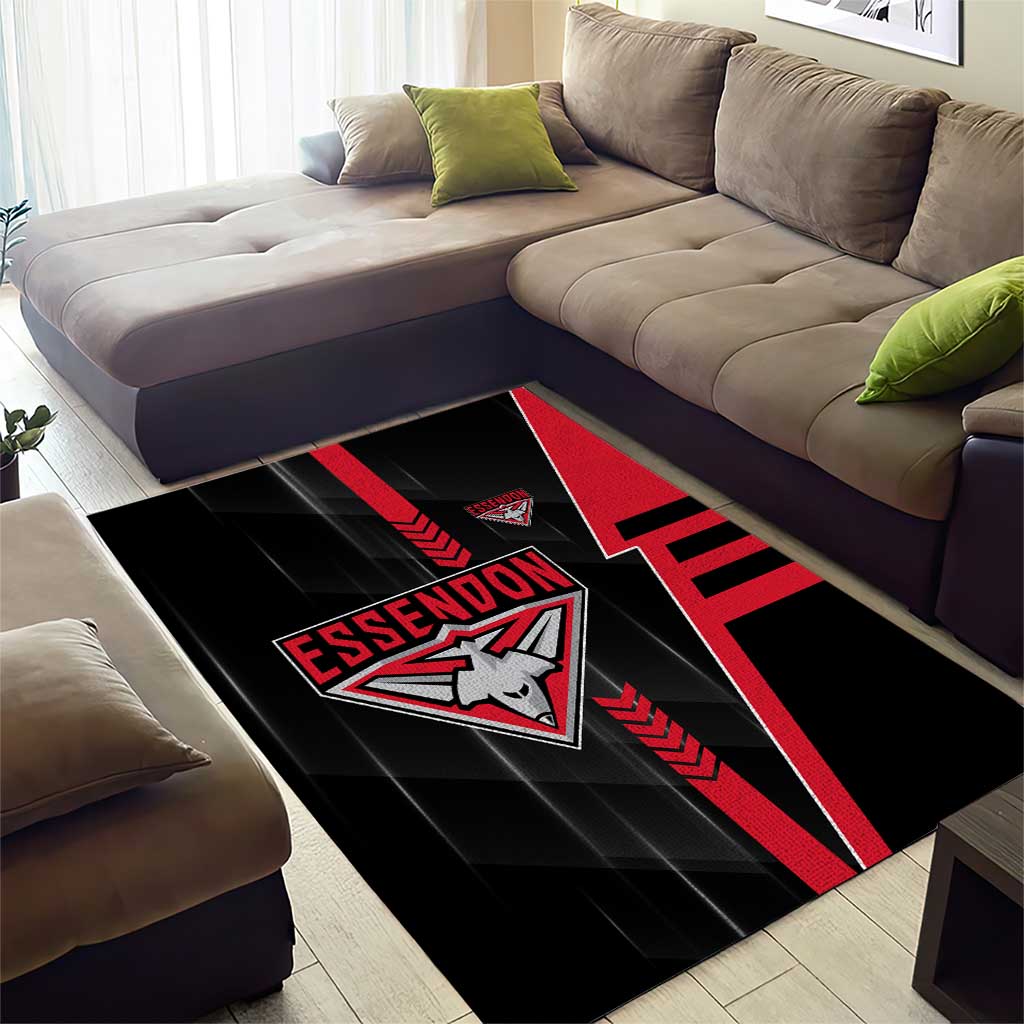 Essendon Bombers Area Rug Modern Geometric Sports Graphic Style