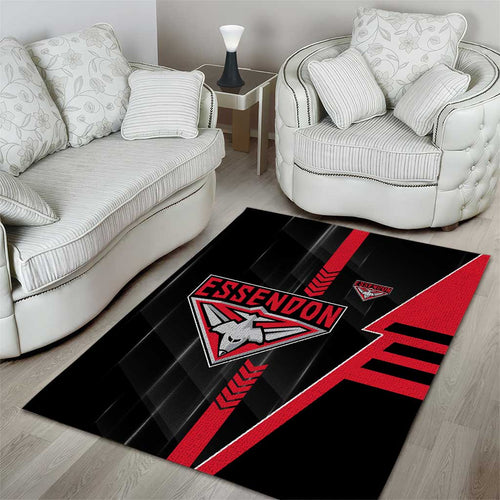 Essendon Bombers Area Rug Modern Geometric Sports Graphic Style