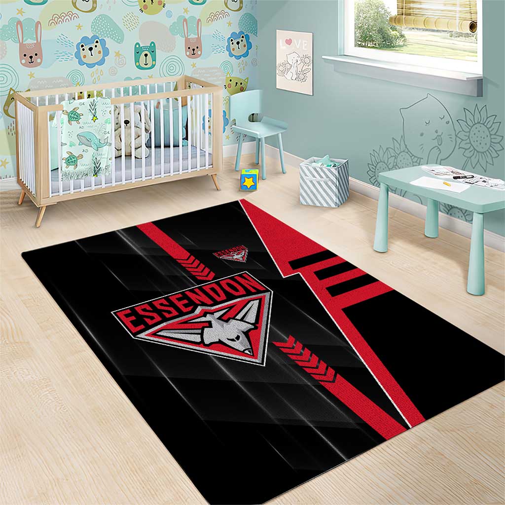 Essendon Bombers Area Rug Modern Geometric Sports Graphic Style
