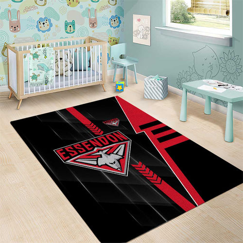 Essendon Bombers Area Rug Modern Geometric Sports Graphic Style