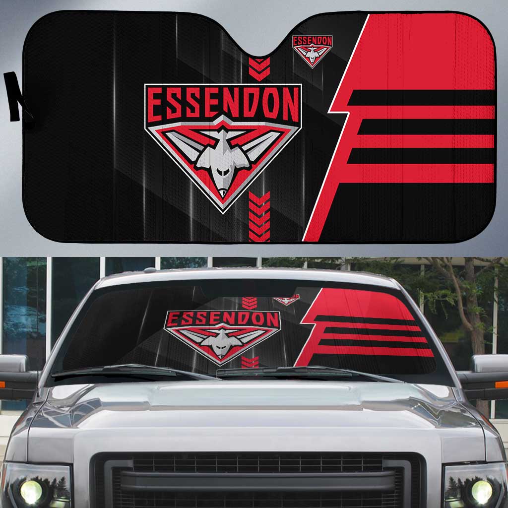 Essendon Bombers Auto Sun Shade Modern Geometric Sports Graphic Style