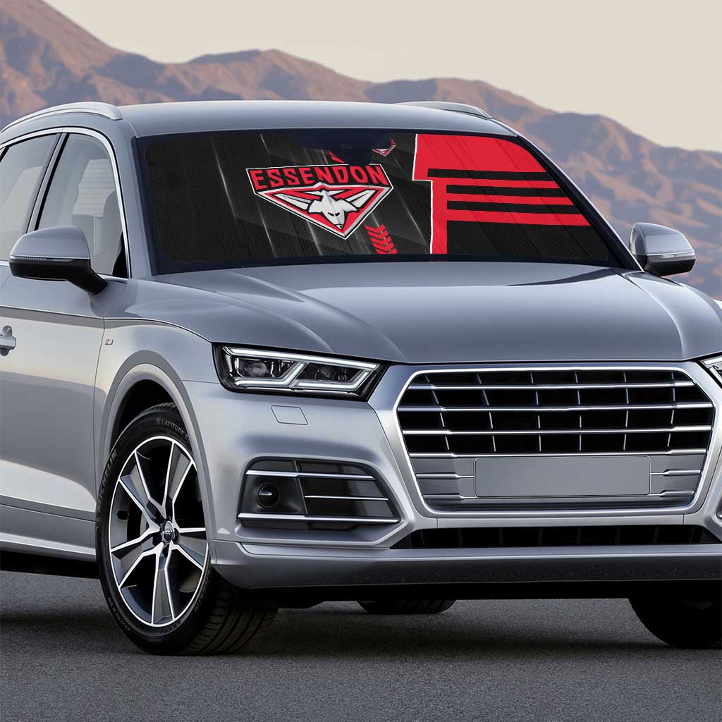 Essendon Bombers Auto Sun Shade Modern Geometric Sports Graphic Style
