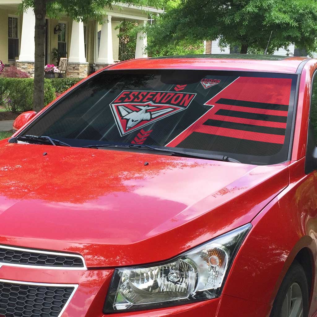 Essendon Bombers Auto Sun Shade Modern Geometric Sports Graphic Style